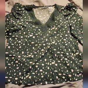 Large Polka dot green blouse